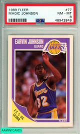 1989 FLEER MAGIC JOHNSON #77 L A  LAKERS PSA NM-MT 8 48942849 1989 FLEER MAGIC JOHNSON #77 L A  LAKERS PSA NM-MT 8 48942849