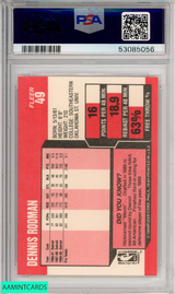 1989 FLEER DENNIS RODMAN #49 DETROIT PISTONS HOF PSA 8 NM-MT 53085056 1989 FLEER DENNIS RODMAN #49 DETROIT PISTONS HOF PSA 8 NM-MT 53085056