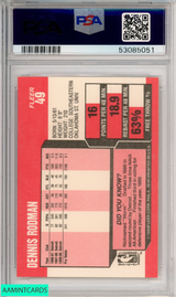 1989 FLEER DENNIS RODMAN #49 DETROIT PISTONS HOF PSA 8 NM-MT 53085051 1989 FLEER DENNIS RODMAN #49 DETROIT PISTONS HOF PSA 8 NM-MT 53085051