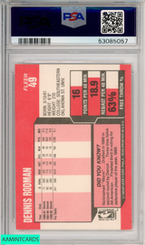 1989 FLEER DENNIS RODMAN #49 DETROIT PISTONS HOF PSA 8 NM-MT 53085057