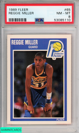 1989 FLEER REGGIE MILLER #65 INDIANA PACERS HOF PSA 8 NM-MT 53085110