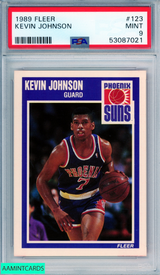 1989 FLEER KEVIN JOHNSON #123 ROOKIE PHOENIX SUNS RC PSA 9 MINT 53087021 1989 FLEER KEVIN JOHNSON #123 ROOKIE PHOENIX SUNS RC PSA 9 MINT 53087021