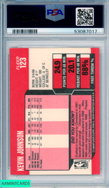 1989 FLEER KEVIN JOHNSON #123 ROOKIE PHOENIX SUNS RC PSA 9 MINT 53087017 1989 FLEER KEVIN JOHNSON #123 ROOKIE PHOENIX SUNS RC PSA 9 MINT 53087017