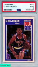 1989 FLEER KEVIN JOHNSON #123 ROOKIE PHOENIX SUNS RC PSA 9 MINT 53087024 1989 FLEER KEVIN JOHNSON #123 ROOKIE PHOENIX SUNS RC PSA 9 MINT 53087024