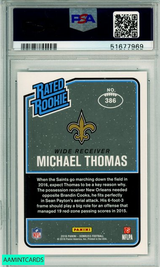 2016 PANINI DONRUSS MICHAEL THOMAS #386 ROOKIE NEW ORLEANS SAINTS PSA MINT 9 51677969
