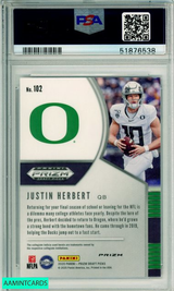 2020 PANINI PRIZM DRAFT PICKS JUSTIN HERBERT #102 RED PRIZM ROOKIE PSA 10 GEM MT 51876538 2020 PANINI PRIZM DRAFT PICKS JUSTIN HERBERT #102 RED PRIZM ROOKIE PSA 10 GEM MT 51876538