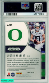 2020 PANINI PRIZM DP JUSTIN HERBERT #102 PINK PULSAR PRIZM ROOKIE PSA 10 GEM MT 51876626