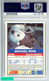 1989 SCORE MICHAEL IRVIN #18 DALLAS COWBOYS HOF! ROOKIE RC PSA 8 NM-MT 52178196 1989 SCORE MICHAEL IRVIN #18 DALLAS COWBOYS HOF! ROOKIE RC PSA 8 NM-MT 52178196