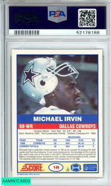 1989 SCORE MICHAEL IRVIN #18 DALLAS COWBOYS HOF! ROOKIE RC PSA 8 NM-MT 52178188 1989 SCORE MICHAEL IRVIN #18 DALLAS COWBOYS HOF! ROOKIE RC PSA 8 NM-MT 52178188