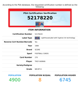 1989 SCORE TROY AIKMAN #270 DALLAS COWBOYS HOF! ROOKIE RC PSA 8 NM-MT 52178220 1989 SCORE TROY AIKMAN #270 DALLAS COWBOYS HOF! ROOKIE RC PSA 8 NM-MT 52178220