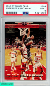 1993 STADIUM CLUB ANFERNEE HARDAWAY #308 ROOKIE ORLANDO MAGIC RC PSA 9 MINT 54215130 1993 STADIUM CLUB ANFERNEE HARDAWAY #308 ROOKIE ORLANDO MAGIC RC PSA 9 MINT 54215130