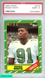 1986 TOPPS REGGIE WHITE #275 PHILADELPHIA EAGLES RC PSA 9 MINT 03578685