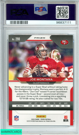 2020 PANINI PRIZM JOE MONTANA #290 NO HUDDLE BLUE PRIZM 19 OF 79 PSA 10 GEM MT 96837111