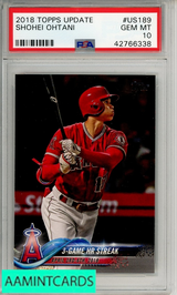 2018 TOPPS UPDATE SHOHEI OHTANI #US189 PSA 10 GEM MT  RC ROOKIE 42766338