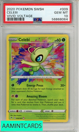 2020 POKEMON SWORD SHIELD VIVID VOLTAGE CELEBI #009 PSA 10 GEM MT 56868064