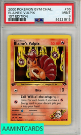 2000 POKEMON GYM CHALLENGE BLAINES VULPIX #66 1ST EDITION PSA 9 MINT 86221515