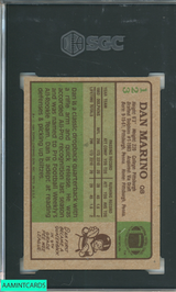 1984 TOPPS DAN MARINO #123 ROOKIE RC MIAMI DOLPHINS HOF SGC 5.5 EX+ 9107394 1984 TOPPS DAN MARINO #123 ROOKIE RC MIAMI DOLPHINS HOF SGC 5.5 EX+ 9107394