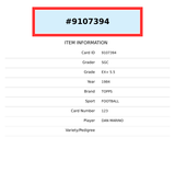 1984 TOPPS DAN MARINO #123 ROOKIE RC MIAMI DOLPHINS HOF SGC 5.5 EX+ 9107394 1984 TOPPS DAN MARINO #123 ROOKIE RC MIAMI DOLPHINS HOF SGC 5.5 EX+ 9107394