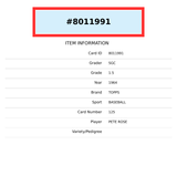 1964 TOPPS PETE ROSE #125 SGC 1.5 8011991