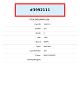 1960 TOPPS BOB CLEMENTE #326 SGC 2 3992111