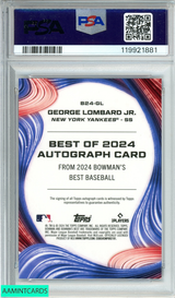 2024 BOWMAN BEST GEORGE LOMBARD JR#B24GL BEST 2024 AU-BLUE REF OF 150 RC  PSA 10 119921881