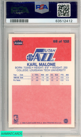 1986 FLEER KARL MALONE #68 ROOKIE RC UTAH JAZZ PSA 9 MINT 63512412