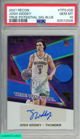 2021 PANINI RECON TRUE POTENTIAL SIGNATURE JOSH GIDDEY BLUE 44 OF 49 RC PSA 10 83572506