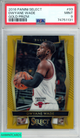 2016 PANINI SELECT DWYANE WADE #93 GOLD PRIZM 2 OF 10 BULLS PSA 9 MINT 74751131