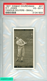 1927 WA AND AC  CHURCHMAN R T JONES #27 FAMOUS GOLFERS-SMALL PSA 4 VG-EX 31341933