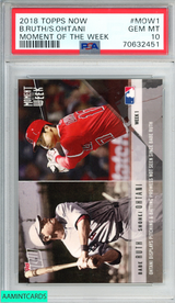 2018 TOPPS NOW BABE RUTH SHOHEI OHTANI #MOW1 MOMENT OF THE WEEK ROOKIE RC PSA 10 70632451