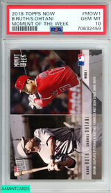 2018 TOPPS NOW BABE RUTH SHOHEI OHTANI #MOW1 MOMENT OF THE WEEK ROOKIE RC PSA 10 70632459