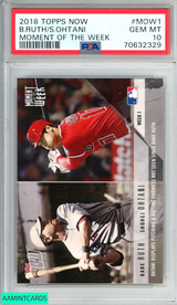 2018 TOPPS NOW BABE RUTH SHOHEI OHTANI #MOW1 MOMENT OF THE WEEK ROOKIE RC PSA 10 70632329