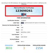 1996 UD3 KOBE BRYANT #19 ROOKIE RC LOS ANGELES LAKERS HOF PSA 9 MINT 123698261