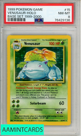 1999 POKEMON GAME VENUSAUR-HOLO #15 BASE SET 1999-2000 PSA 8 76429136