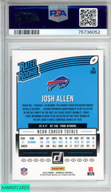 2018 PANINI DONRUSS JOSH ALLEN #304 ROOKIE RC BILLS PSA 9 MINT 75736052