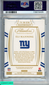 2022 PANINI FLAWLESS MASTERCRAFT ELI MANNING #MEM SAPPHIRE 1 OF 5 PSA 8 NM-MT 116619495