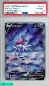 2023 POKEMON SWORD AND SHIELD CROWN ZENITH FA SUICUNE V #GG38 PSA 10 GEM MT 73861424
