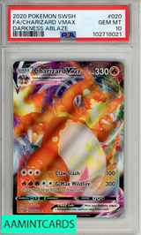 2020 POKEMON SWSH DARKNESS ABLAZE FA CHARIZARD VMAX #020 PSA 10 102718021