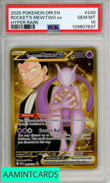 2025 POKEMON DRI EN-DST RV ROCKET S MEWTWO EX #240 HYPER RARE PSA 10 129607637