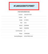 2016 POKEMON EVOLUTIONS CHARIZARD #11 HOLO CGC 9.5 1401030737007