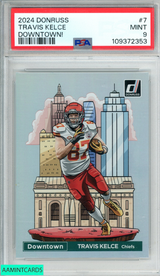 2024 PANINI DONRUSS DOWNTOWN! TRAVIS KELCE #7 CHIEFS PSA 9 MINT 109372353