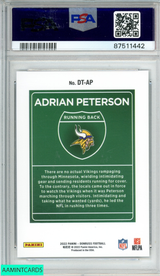 2022 PANINI DONRUSS DOWNTOWN ADRIAN PETERSON #DTAP VIKINGS PSA 9 MINT 87511442