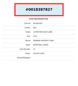 2023 BOWMAN UNIVERSITY NOW CAITLIN CLARK #41 ROOKIE BGS 10 PRISTINE BLACK LABEL 0018387827