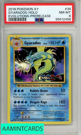 2016 POKEMON XY EVOLUTIONS GYARADOS-HOLO #34 PRERELEASE PSA 8 95612458