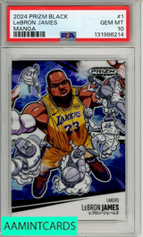2024 PANINI PRIZM BLACK MANGA LEBRON JAMES #1 PSA 10 GEM MT 131986214