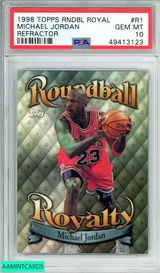 1998 TOPPS ROUNDBALL ROYALTY MICHAEL JORDAN#R1 REFRACTOR HOF GOAT PSA 10 GEM MT 49413123