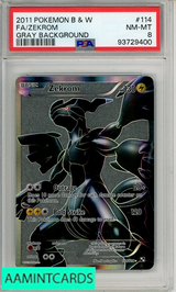 2011 POKEMON BLACK WHITE FA ZEKROM #114 GRAY BACKGROUND PSA 8 93729400