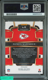 2023 PANINI SELECT PATRICK MAHOMES II #49 RED PRIZM 24 OF 99 PSA 10 GEM MT 98855002