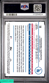 2024 TOPPS CHROME YOSHINOBU YAMAMOTO #18 PURPLE 65 OF 250 ROOKIE RC PSA 9 111254624