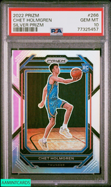 2022 PANINI PRIZM CHET HOLMGREN #266 SILVER PRIZM ROOKIE RC PSA 10 GEM MT 77325457